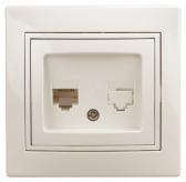 Розетка информационная RJ45, СУ, Plano, сл.кость, 1-303-02 - артикул Б0027622