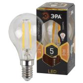 Лампа светодиодная филаментная F-LED P45-5W-827-E14 (филамент, шар, 5Вт, тепл, E14 (10/100/3000) ЭРА (Б0043437) - артикул Б0043437