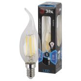 Лампа светодиодная филаментная F-LED BXS-5W-840-E14 (филамент, свеча на ветру, 5Вт, нейтр, E14 (10/100/2800) ЭРА (Б0043448) - артикул Б0043448