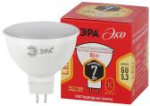 Лампа светодиодная ECO LED MR16-7W-827-GU5.3 (диод, софит, 7Вт, тепл, GU5.3) ЭРА (10/100/4000) ЭРА (Б0040873) - артикул Б0040873