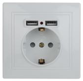 1-410-01 Розетка+USB, IP20, СУ, Plano, белый (10/100/2000) | Б0043247 | Intro - артикул Б0043247
