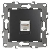 Розетка информационная RJ45, Эра12, антрацит, 12-3107-05 - артикул Б0014727