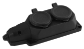 Колодка каучуковая с/з 2 гнезда 16A IP44 черная K-2e-B-IP44 - ЭРА (Энергия света), артикул Б0044544