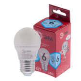 Лампа светодиодная LED 6 Вт 480Лм 4000К шар нейтральный E27 220-240В LED P45-6W-840-E27 Red Line - ЭРА (Энергия света), артикул Б0049644