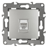 Розетка информационная RJ45, Эра12, алюминий, 12-3107-03 - артикул Б0014725