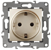 Розетка 2P+E Schuko, 16A-250В, Эра12, шампань, 12-2101-04 (Б0014678) - артикул Б0014678