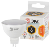 Лампа светодиодная LED 6 Вт 480Лм 2700К софит теплый GU5.3 170-265В LED MR16-6W-827-GU5.3 Standart - артикул Б0020542