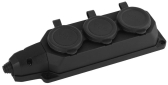 Колодка каучуковая с/з 3 гнезда 16A IP44 черная K-3e-B-IP44 - ЭРА (Энергия света), артикул Б0044545
