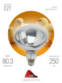 Лампа инфракрасная ИКЗ 220-250 R127 E27 250 Вт ЭРА - артикул Б0042991