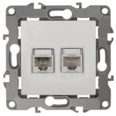 Розетка комбинированная RJ45+RJ11, Эра12, белый, 12-3109-01 - артикул Б0018248