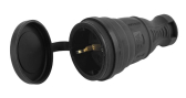 Разъём каучуковый c/з прямой 16A IP44 черный R8-B-IP44 - ЭРА (Энергия света), артикул Б0044541