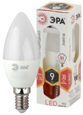Лампа светодиодная LED B35-9W-827-E14 (диод, свеча, 9Вт, тепл, E14 (10/100/3500) ЭРА (Б0027969) - артикул Б0027969