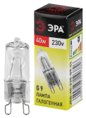 Лампа накаливания галогенная G9-JCD-40-230V-CL (галоген, капсула, 40Вт, нейтр, G9) (100/1000/35000) - ЭРА (Энергия света), артикул C0027378
