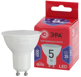 Лампа светодиодная LED 5 Вт 400Лм 6500К софит холодный GU10 220-240В LED MR16-5W-865-GU10 Red Line - артикул Б0045348