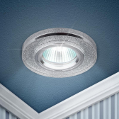 Светильник декор стекло круглое MR16,12V/220V, 50W, хром/серебряный блеск DK7 CH/SHSL - ЭРА (Энергия света), артикул C0043736