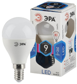 Лампа светодиодная LED 9 Вт 720Лм 4000К шар нейтральный E14 170-265В LED P45-9W-840-E14 Standart - ЭРА (Энергия света), артикул Б0029042