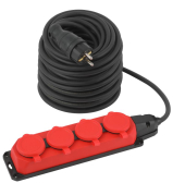 Удлинитель силовой UK-4e-3x1,5-40m-IP44(KG) с заземлением 4 розетки каучук 40м КГ 3х1,5мм2 IP44 - артикул Б0057589