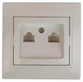 Розетка информационная 2xRJ45, СУ, Plano, сл.кость 1-304-02 Intro - артикул Б0043242