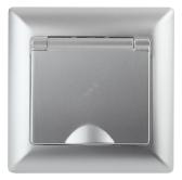 4-203-03 Розетка 2P+E Schuko с крышкой, 16А-250В, СУ, Solo, алюминий (10/100/2400) | Б0043321 | Intro - артикул Б0043321