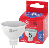 Лампа светодиодная LED 5 Вт 400Лм 6500К софит холодный GU5.3 220-240В LED MR16-5W-865-GU5.3 Red Line - артикул Б0045349