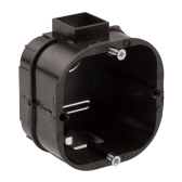 Коробка установочная KUTS-60-60-43-s-black усиленная для твердых стен саморезы стыковочные узлы черная IP20 - ЭРА (Энергия света), артикул Б0052723