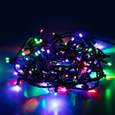 Гирлянда нить светодиодная новогодняя черный ПВХ 10 м мультиколор 100 LED, IP65 ERAPS-PM10 - ЭРА (Энергия света), артикул Б0056016
