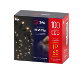 Гирлянда нить светодиодная новогодняя белый каучук 10 м тёплый свет 100 LED, IP65 ERAPS-WK10 - артикул Б0056015