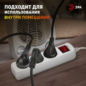 Удлинитель электрический с заземлением с выключателем 3 розетки 3 м ПВС 3x0,75мм2 10А UX-3es-3m - ЭРА (Энергия света), артикул Б0035751