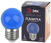 Лампа светодиодная декоративная LED 1 Вт 10Лм 3000К шар синий, белт-лайт E27 220-240В ERABL45-E27 - ЭРА (Энергия света), артикул Б0049573