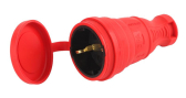 Разъём каучуковый c/з прямой 16A IP44 красный R8-RED-IP44 - ЭРА (Энергия света), артикул Б0044548