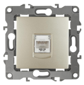 Розетка информационная RJ45, Эра12, шампань, 12-3107-04 - артикул Б0014726