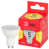 Лампа светодиодная LED 5 Вт 400Лм 2700К софит теплый GU10 220-240В LED MR16-5W-827-GU10 Red Line - артикул Б0051852