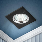 Светильник литой алюминиевый MR16,12V/220V, 50W серебро/черный KL57 SL/BK - ЭРА (Энергия света), артикул Б0017255