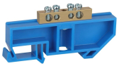 Шина NO-222-43 N ноль на DIN-изоляторе ШНИ-6х9-4-Д-синий - артикул Б0033424
