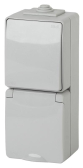 Блок розетка+выкл. верт. IP65, 16A(10AX)-250В, ОУ, Эра Эксперт, серый, 11-7607-03 - артикул Б0035998