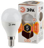 Лампа светодиодная LED 5 Вт 400Лм 2700К шар теплый E14 170-265В LED P45-5W-827-E14 Standart - ЭРА (Энергия света), артикул Б0028485