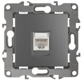 Розетка информационная RJ45, Эра12, графит, 12-3107-12 - артикул Б0019350