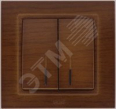 Zena б.рамк темн.орех выкл 2кл подсв.Led - артикул 609-012900-203