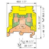 Клемма винтовая M4/6P Земля 4 мм.кв желто-зеленая (5113R1600) - артикул 5113R1600