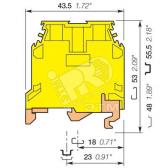 Клемма винтовая M10/10P 10мм.кв Земля (5115R1000) - артикул 5115R1000
