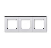 Рамка ABB Levit 3 поста серебро / дымчатый чёрный (3901H-A05030 70W) - артикул 3901H-A05030 70W
