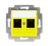 Розетка информационная ABB Levit двойная 2хRJ45 категория 5e жёлтый (5014H-A51018 64W) - артикул 5014H-A51018 64W