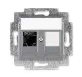 Розетка информационная ABB Levit RJ45 категория 6 и заглушка сталь (5014H-A61017 69W) - артикул 5014H-A61017 69W