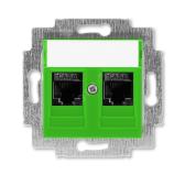 Розетка информационная ABB Levit двойная 2хRJ45 категория 6 зелёный (5014H-A61018 67W) - артикул 5014H-A61018 67W