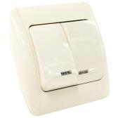 ZIRVE крем/крем выкл 2кл с подсв. Led - артикул 501-010303-203