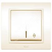 Zena крем. выключатель 1кл. прох. с подсв. Led (500-010300-210) - артикул 500-010300-210