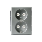 Розетка Double Shuko 16А 230В Impressivo, алюминий | 302EUC-83  | 2TKA00000441 | ABB - артикул 2TKA00000441