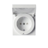Накладка для розетки SCHUKO, с крышкой, Impressivo, белый | 20ECK-84 | ABB - артикул 20ECK-84