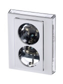 ABB Levit Белый / дымчатый чёрный Розетка 2-ая с з/к со шторками 16А | 5522H-C03457 62W | 2CHH223457C6062 | ABB - артикул 2CHH223457C6062
