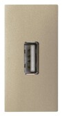 Механизм USB разъёма, тип А, с USB разъёмом мама на тыльной стороне, 1-модульный, серия Zenit, цвет шампань | 2CLA215590N1901 | ABB - артикул 2CLA215590N1901
